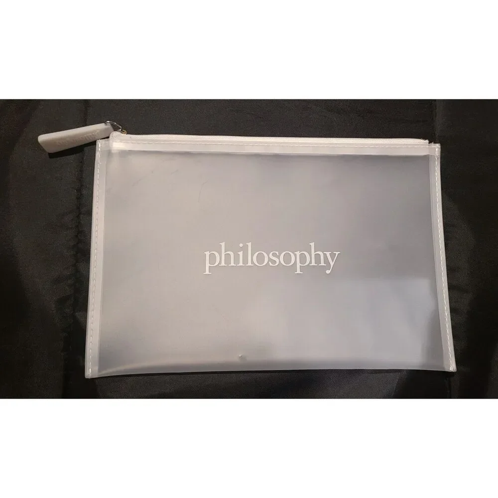 PHILOSOPHY Toiletry Cosmetic Makeup Travel Bag With Zipper Waterproof CLEAR NEW - Picture 2 of 4